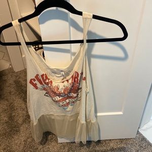 Rocker tank top with twill bottom